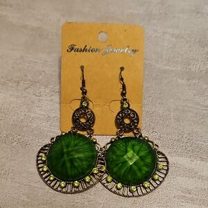 Vibrant Green Fashion Jewelry Earrings